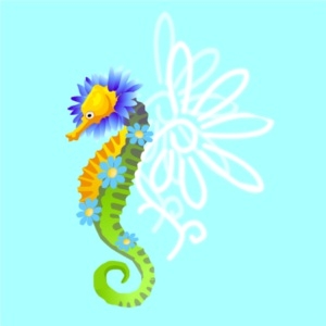 Blue Flowerwing Seahorse